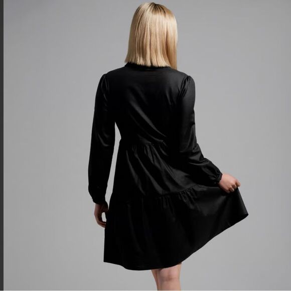 NEW Princess Highway 100% Cotton Take Me Anywhere Black Long Sleeve Shirt Dress - Picture 2 of 10